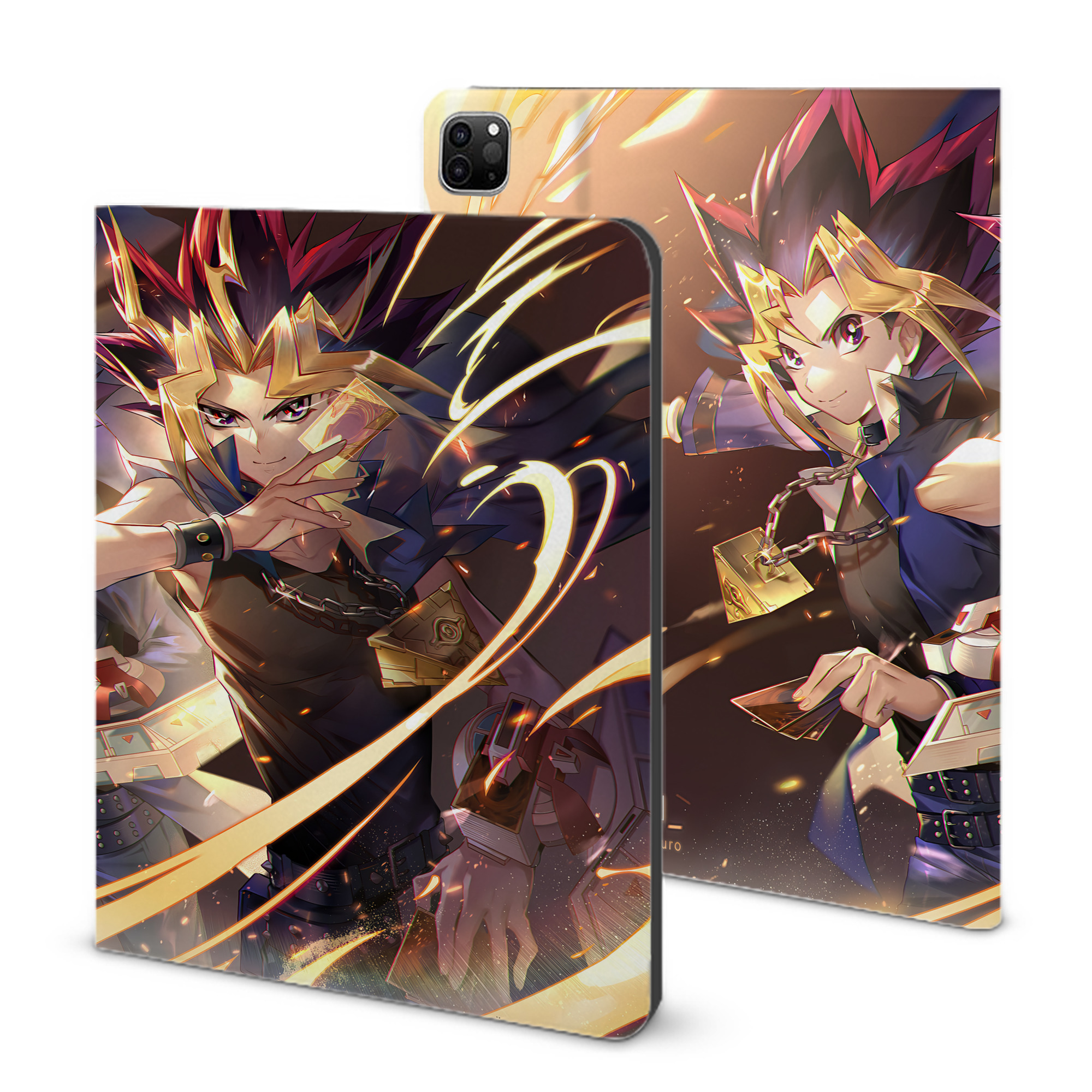 （画像用） 遊☆戯☆王 Yu-Gi-Oh! IPad ケース ブック型 PUレザー TPU 耐衝撃 軽量 薄型 ペン収納なし 全面保護 IPad 各モデル対応